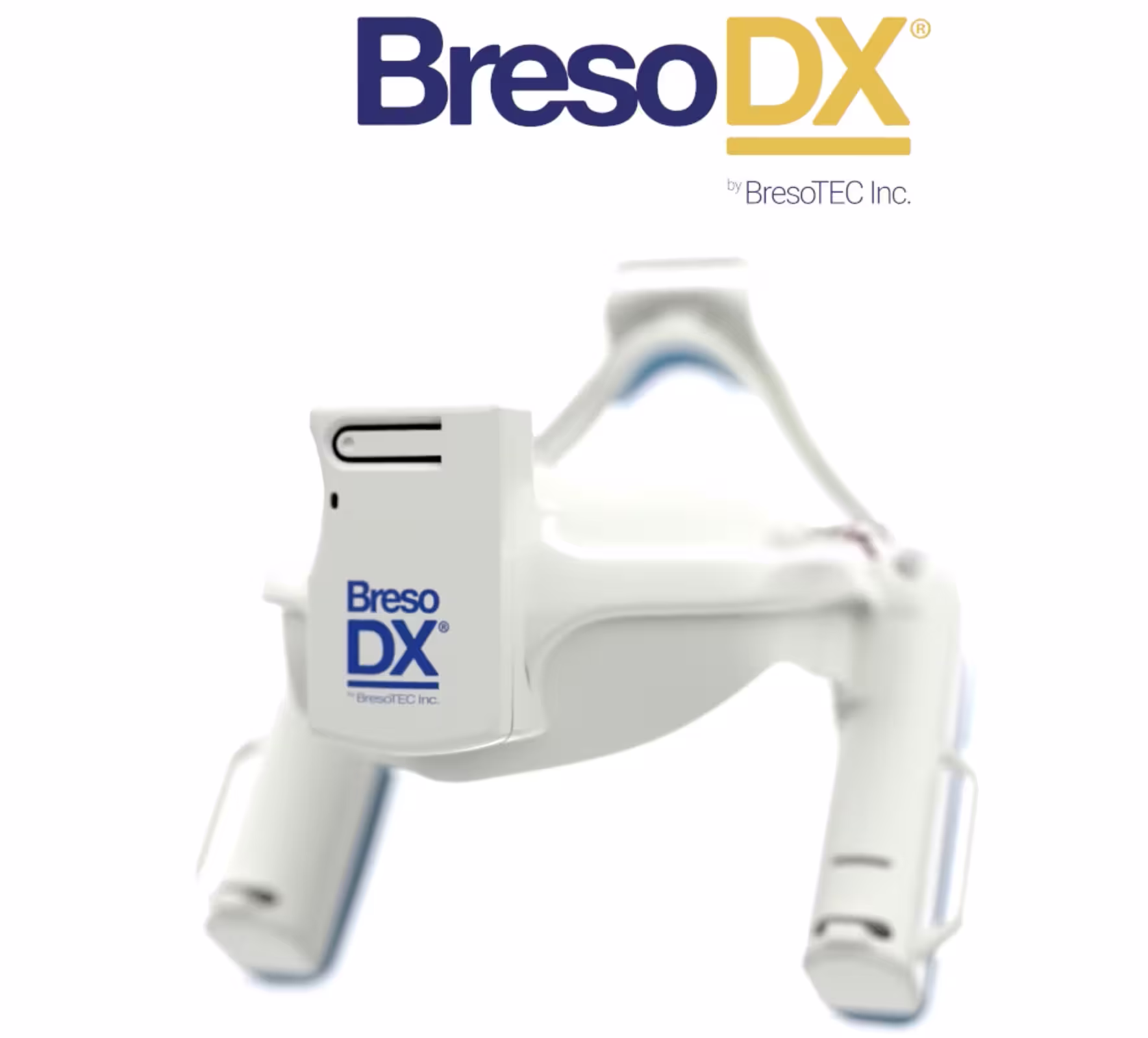 Close-up of the mask’s side housing with branding visible on the outer casing.